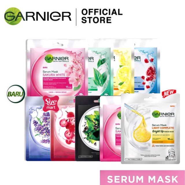 Jual Garnier Sheet Sheets Mask All Variant Hydra BombSerumBright UpHydrabomb Masker BPOM(VC