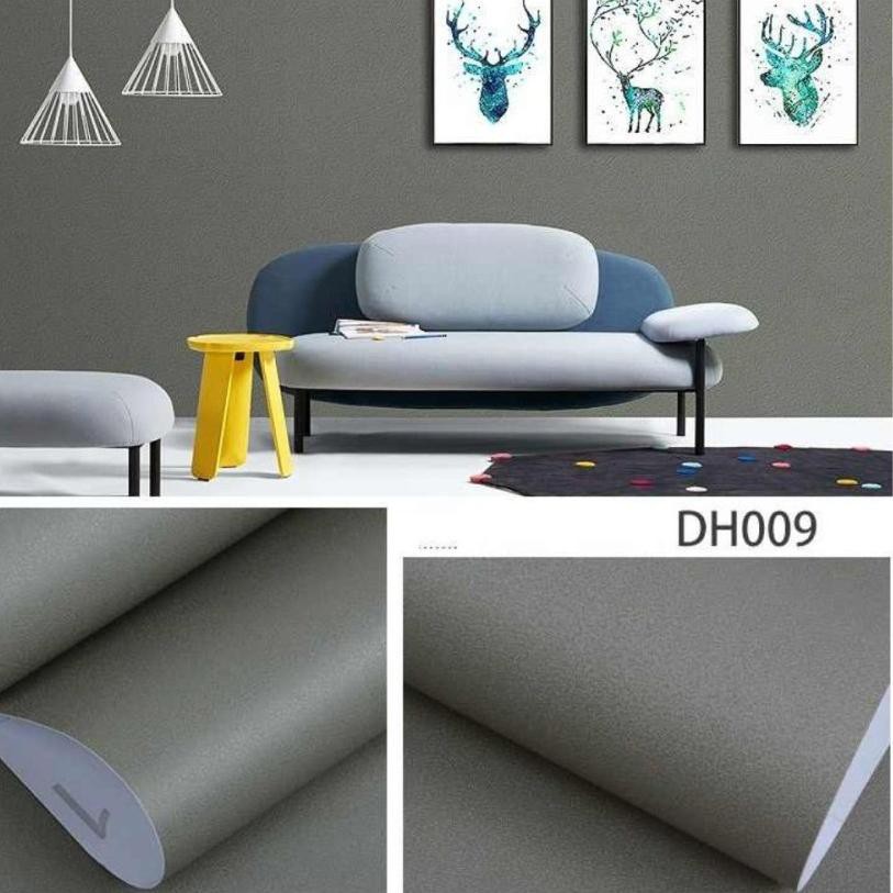 Jual [READY JKT] Wallpaper Sticker Dinding Polos Abu Panjang 10Meter x