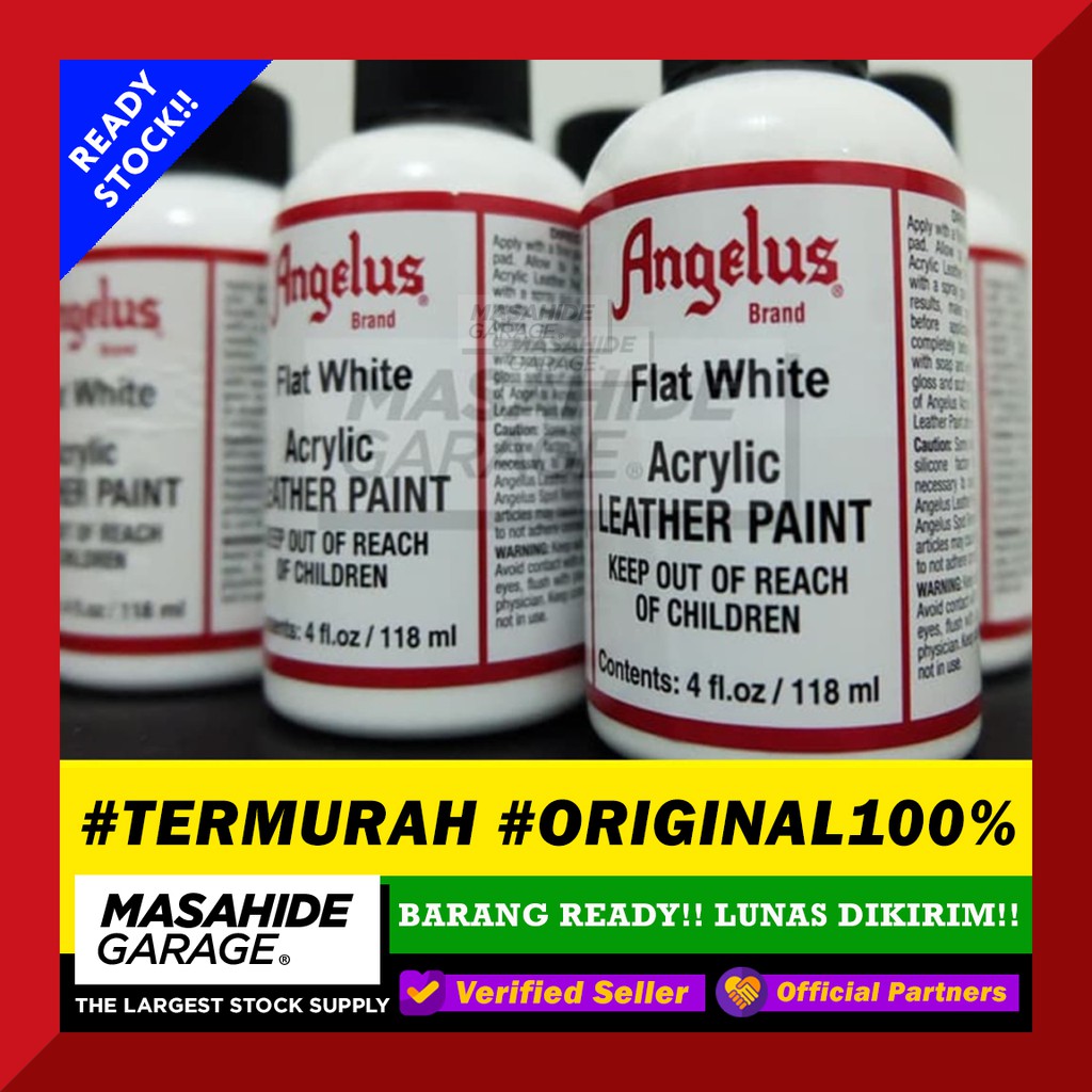 Jual (FLAT WHITE) Angelus Paint 4oz 118ml Cat Sepatu Repaint Sepatu