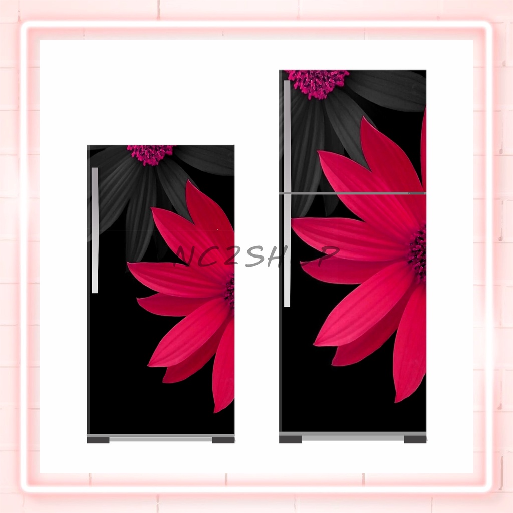 Jual STIKER KULKAS STIKER WALLPAPER KULKAS 1 DAN 2 PINTU KARAKTER BUNGA