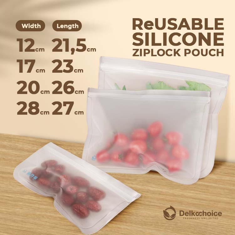Jual Reusable Silicone Food Bag Ziplock Food Grade Ziplock Bag