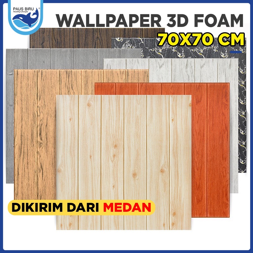 Jual KAYU Wallpaper 3D FOAM / Wallfoam Dinding 3D Motif Foam KAYU High