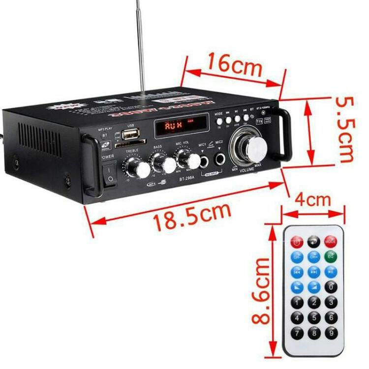 Jual Amplifier Bluetooth Karaoke 600W USB MP3 FM Radio (KODE 182) Shopee Indonesia