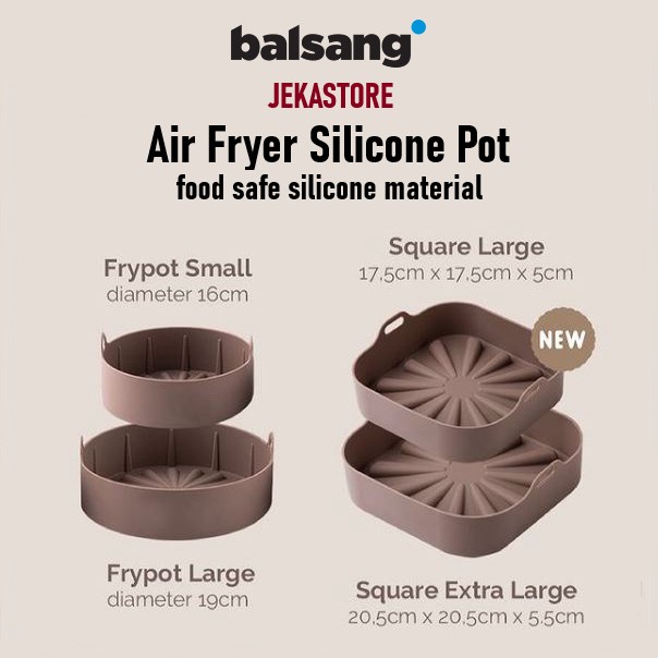 Jual Balsang Air Fryer Silicone Pot Korea Small Large Square Original