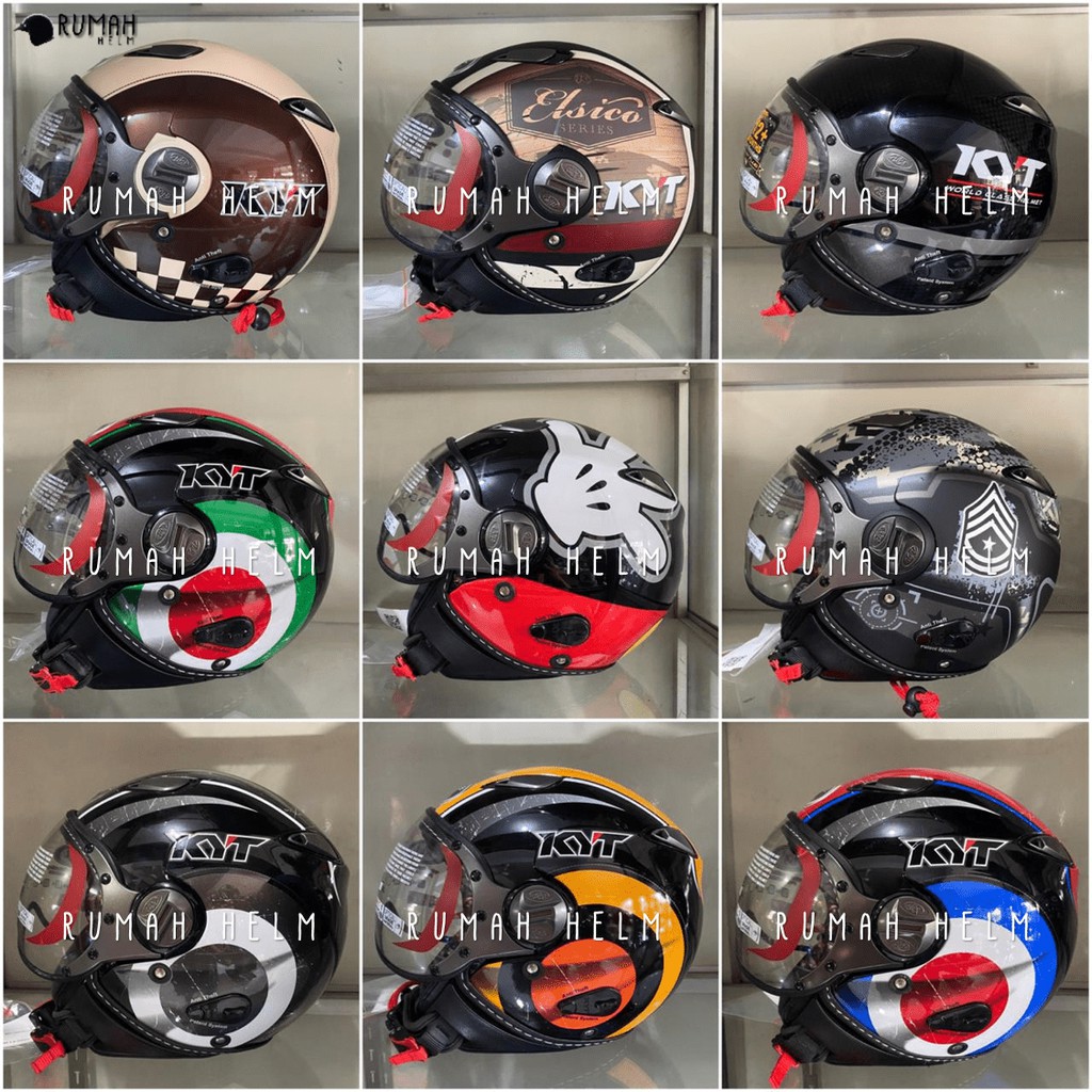 Jual Helm KYT Retro Elsico Motif SNI DOT Shopee Indonesia