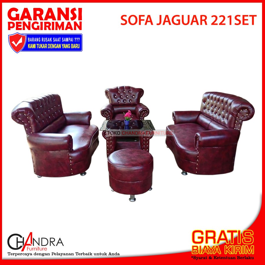 Jual SOFA JAGUAR 221SET + MEJA SUPER MEWAH BERGARANSI (Sofa Sudut