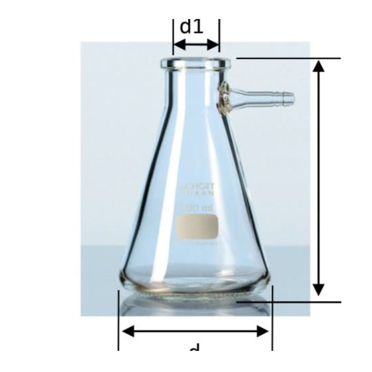 Jual FILTERING FLASK 1000mL Erlenmeyer Shape Borosilicate Glass. DURAN