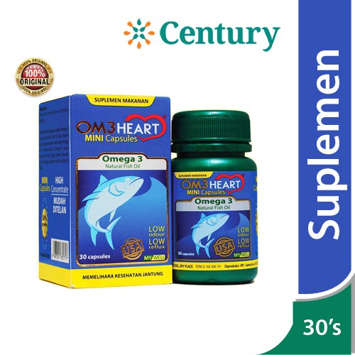 Jual Om3 Heart Omega 3 isi 30 kapsul/kolesterol/kesehatan jantung/daya