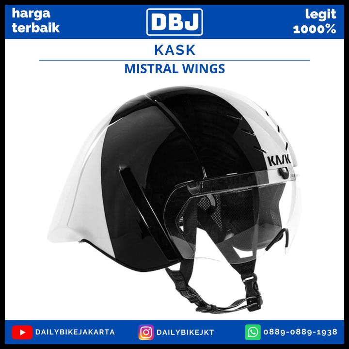 Jual Helm Kask Mistral Wings Black White Helm Sepeda Time Trial