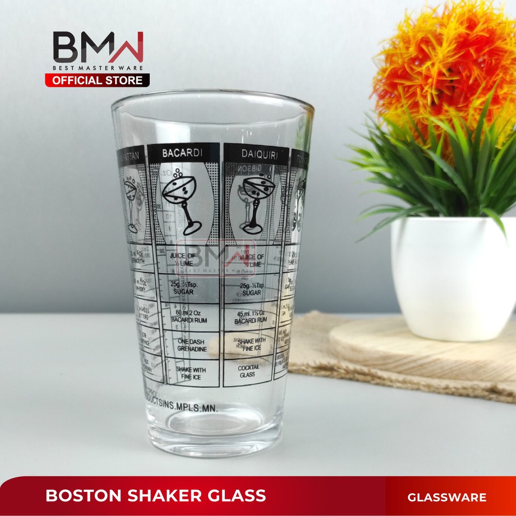 Jual SS Gelas Ukur Shaker Kaca Measuring Cup Recipe Cocktail Boston