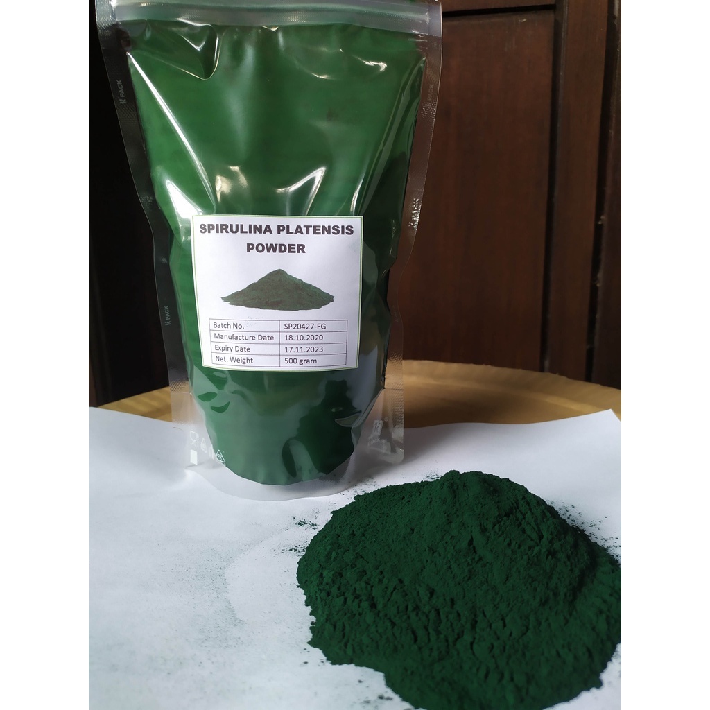 Jual Spirulina Powder 1 kg Spirulina Pakan Bubuk Pelet Ikan Organic Spiriluna Spirullina