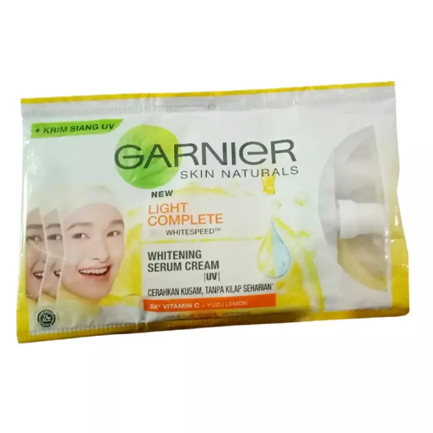 Jual [SACHET KUNING] GARNIER BRIGHT COMPLETE UV SERUM CREAM SACHET 9ML Shopee Indonesia