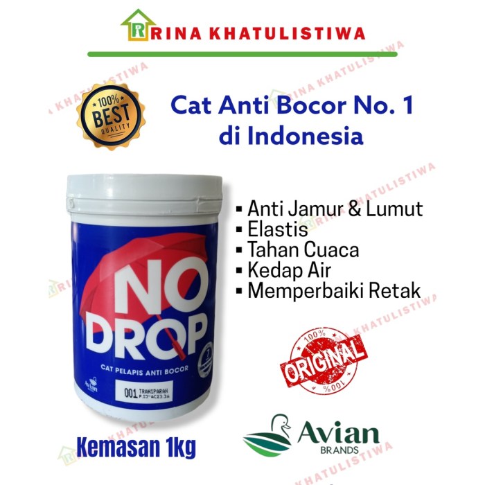Cat no drop 1 kg untuk berapa meter