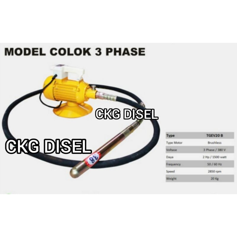 Jual Mesin Vibrator Elektrik TIGON Beton Concrete Elektric + Selang 6