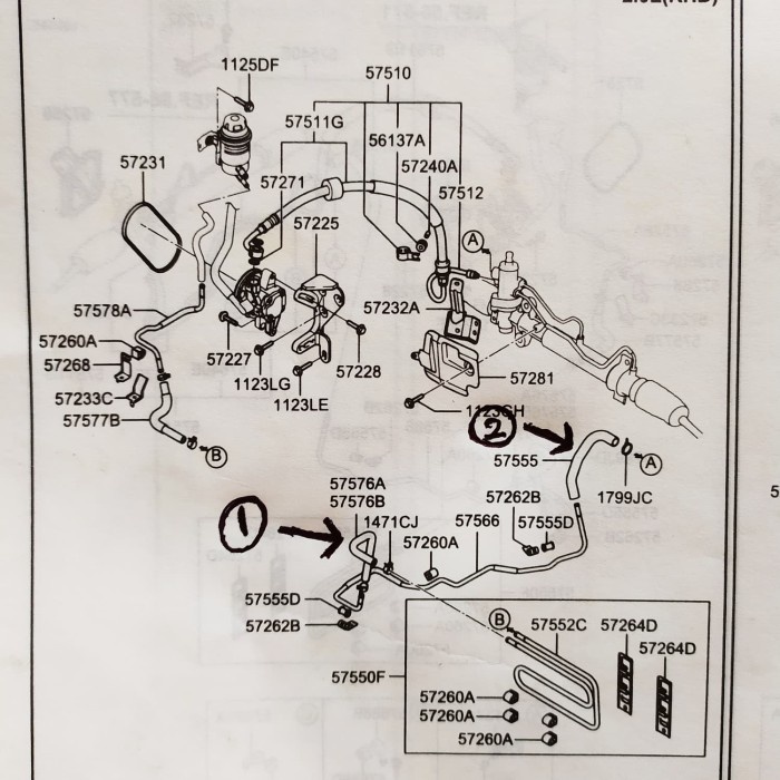 Jual selang power steering return cooler hyundai Tucson kia Sportage 2