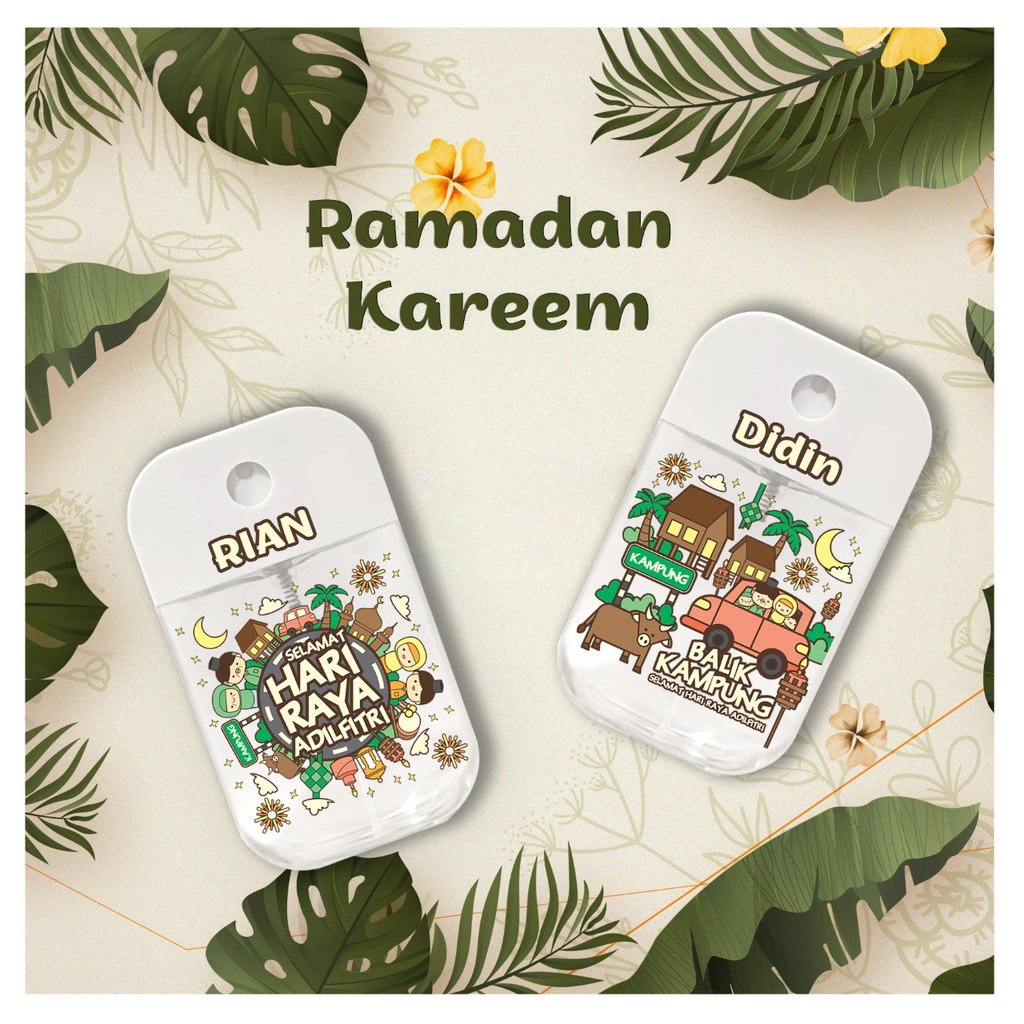 Jual MISO PRINT CUSTOM hand sanitizer REFILL spray kotak Hari Raya