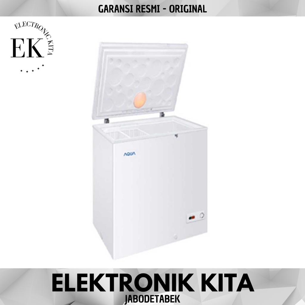 Jual CHEST FREEZER AQUA 100 LITER LOW WATT SIMPAN ASI RUMAH KUNCI