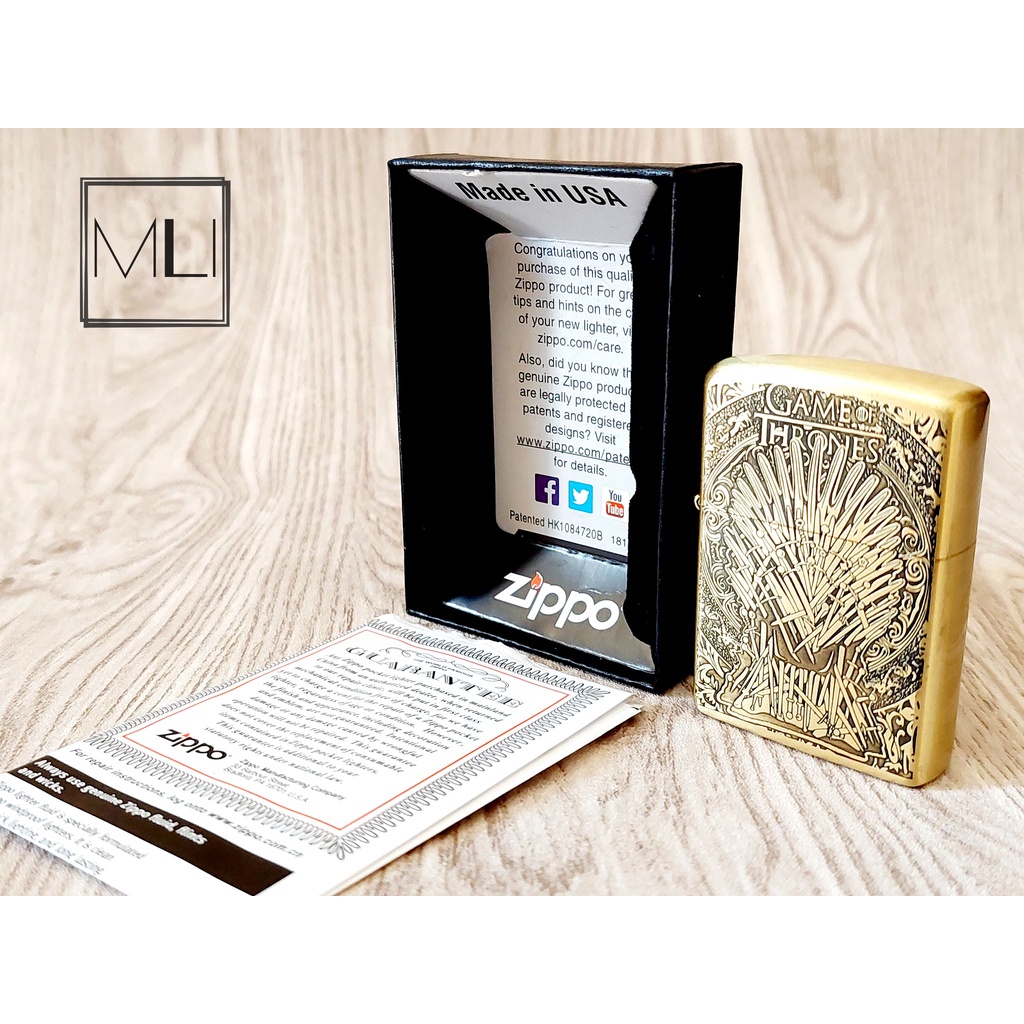 Jual Zippo Gold Matte Brush Game Of Thrones Super Premium Lighter