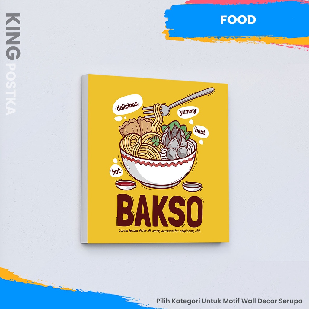 Jual KING POSTKA Pajangan Hiasan Dinding Makanan Bakso cafe Wall