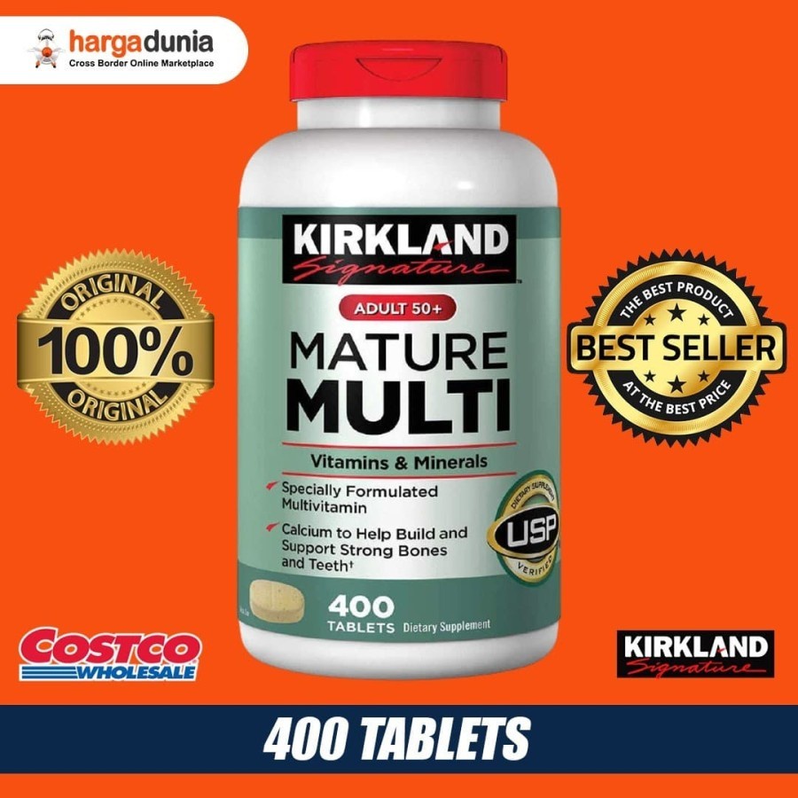Jual Kirkland Mature Multi Multivitamin for Adult 50+ isi 400 Tablet