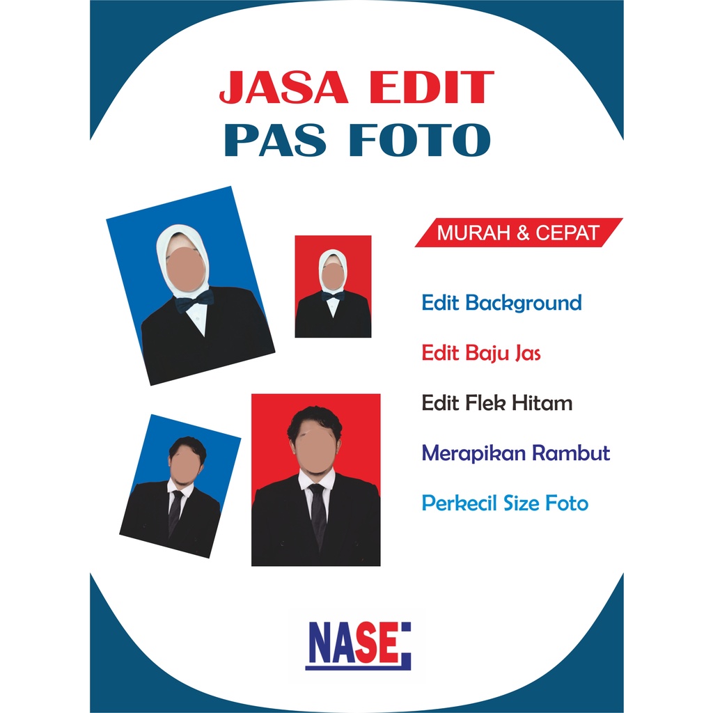 Jual Jasa Edit Pas Foto / Background / Ganti baju Jas / Perbaiki