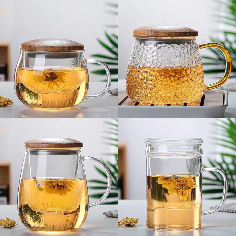 Jual [Packing Aman] Gelas Saringan Rempah Glass Infuser Teapot Glass