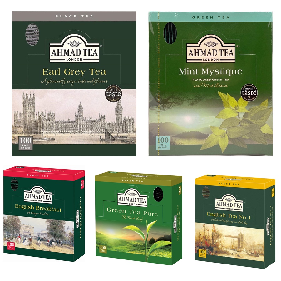 Jual Ahmad Tea 100 Sachet English Breakfast, Earl Grey, Green tea