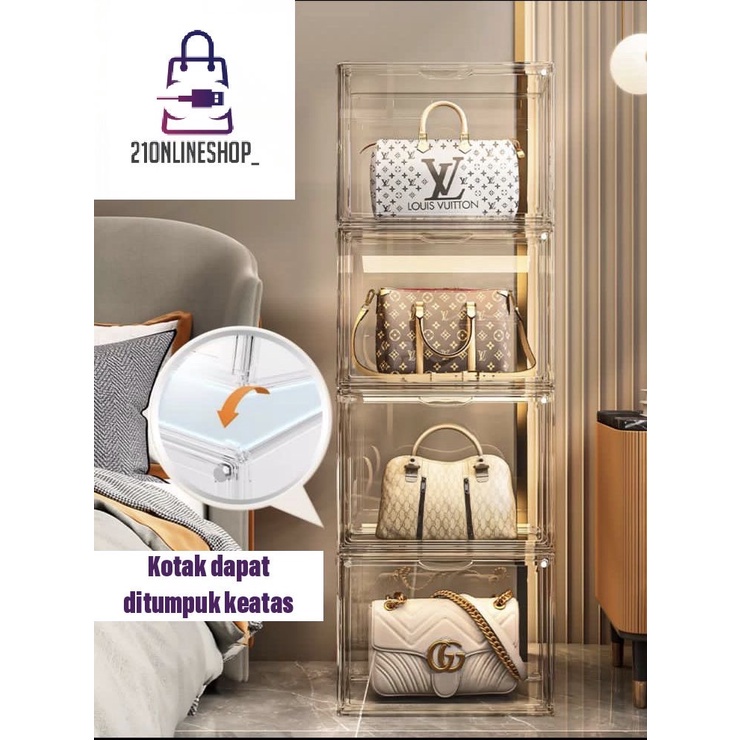 Jual Box Tas Acrylic Akrilik Tempat Tas Bag Display Bag Storage Box