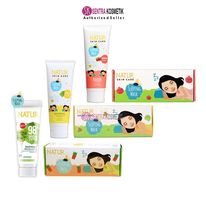 Jual NATUR Sleeping Mask ALOE VERA POME CICA 100 ml Natur SkinCare Shopee Indonesia