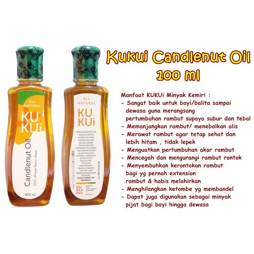 Jual MINYAK KEMIRI KUKUI / KUKUI CANDLENUT OIL 100 ML exp bln 10 2024