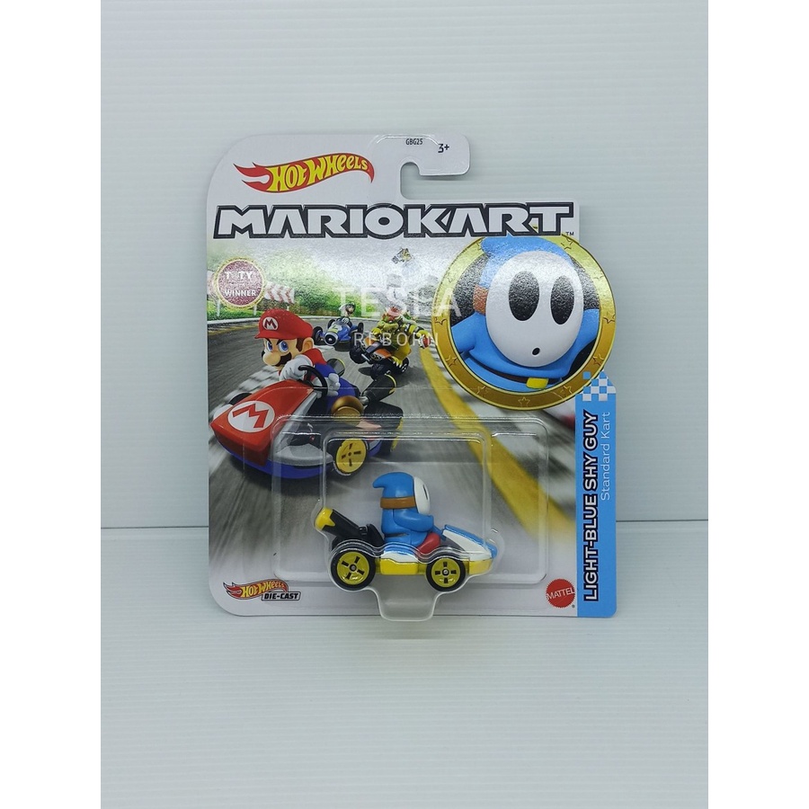 Jual Hot Wheels Mario Kart Light Blue Shy Guy Standard Kart Shopee