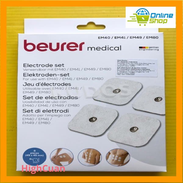 Jual Electrode beurer EM-49 Pad EMS / TENS original - EM49 - isi 8 pcs