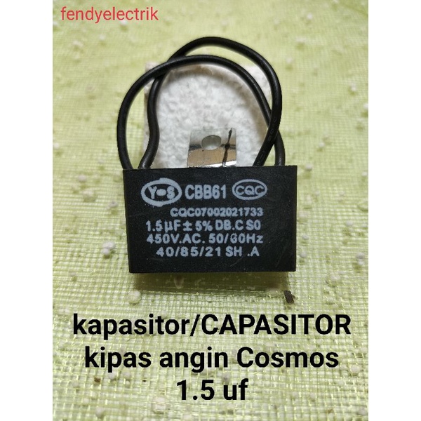 Jual kapasitor kipas angin 1.5 UF cosmos Shopee Indonesia