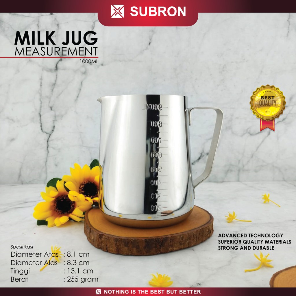 Jual SUBRON Milk Jug Measurement 1000ml Gelas Ukur Takar Pitcher dengan