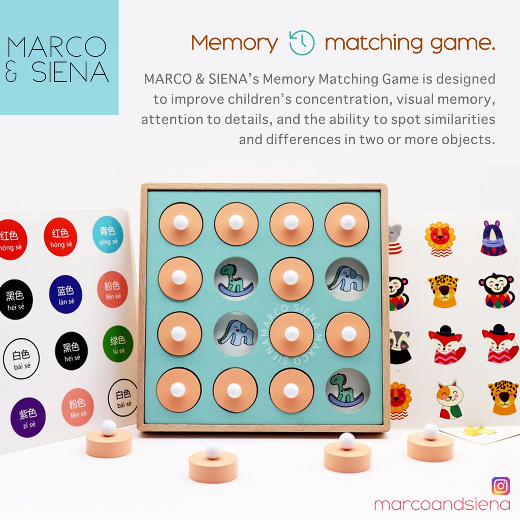 Jual [PREMIUM] MARCO SIENA Mainan Edukasi Memory Game Kayu / Wooden