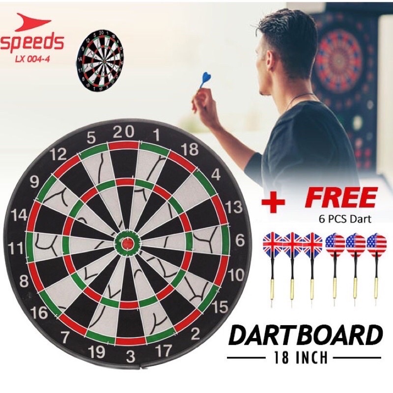 Jual DART GAME BESAR 18 inch / Papan Dart Board Besar Ukuran 46 cm SPEEDS 0044 Shopee Indonesia