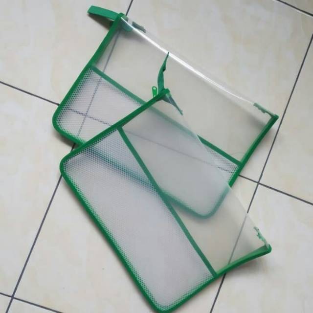 Jual Map plastik jaring resleting / zipper bag / map zipper folio ( 1