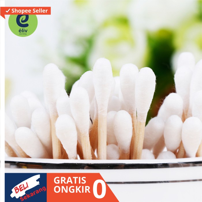 Jual Cotton Bud Kayu / Bambu Wooden Cotton Swab Shopee Indonesia