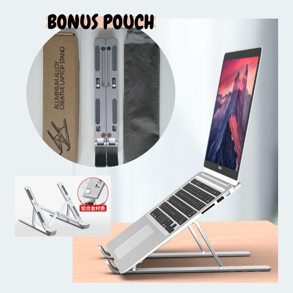 Jual Portable laptop stand Dudukan Laptop Aluminium Meja Laptop