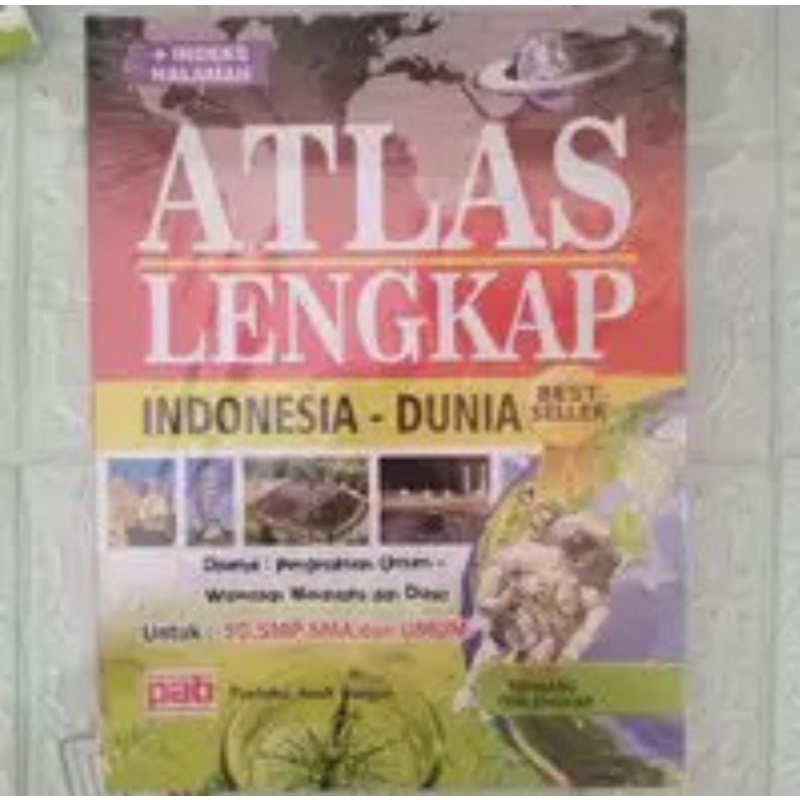 Jual BUKU ATLAS LENGKAP INDONESIA DAN DUNIA +INDEKS HALAMAN BEST SELLER