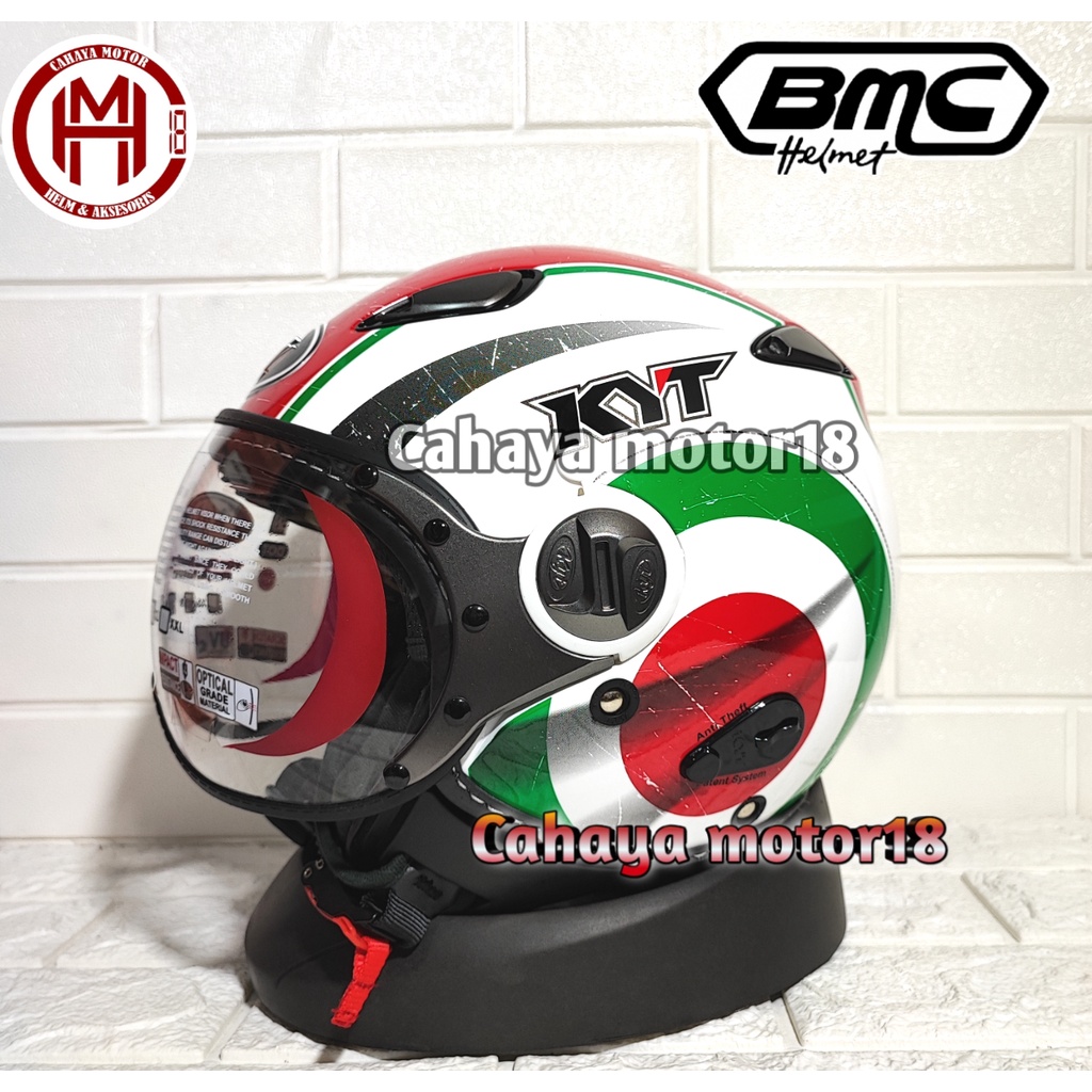 Jual HELM KYT ELSICO 1 WHITE GREEN Shopee Indonesia