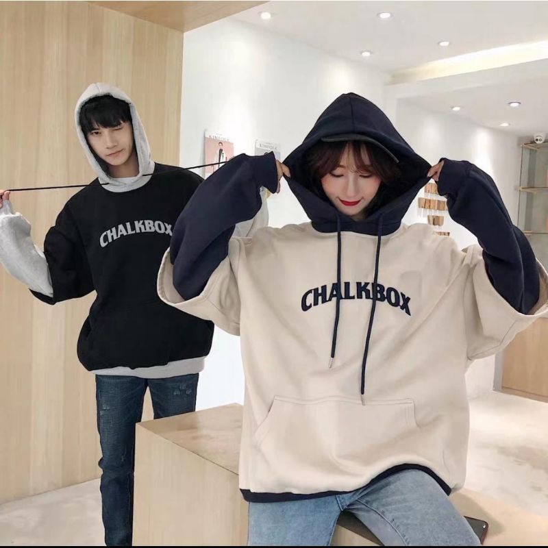 Jual OVERSIZE CHALKBOX SWEATER HOODIE XL REGLAN COMBINASI (PS) Shopee
