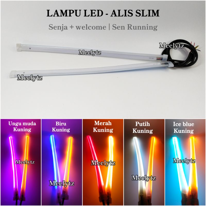 Jual Sepasang Lampu LED Alis slim DRL Fleksibel waterproof 30cm, 60cm 2
