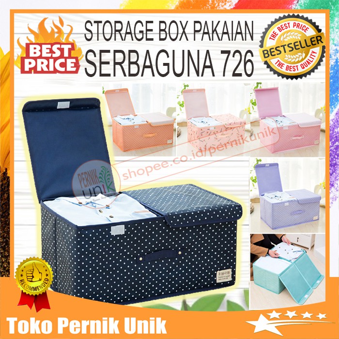 Jual Storage Bag Box Tempat Penyimpanan Baju Pakaian Bedcover Selimut