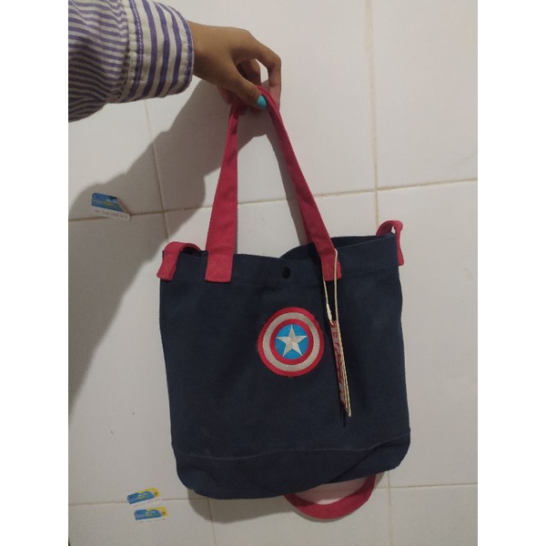 Jual Miniso x Marvel Tote Bag Captain America Totebag Miniso Shopee
