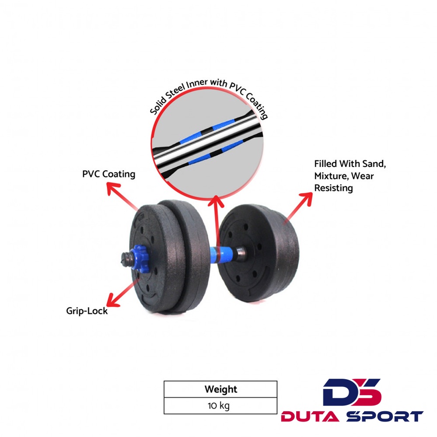 Jual Barbel Set Dumbell PVC Pasir 10 Kg 10Kg Barbell ROX Original Shopee Indonesia