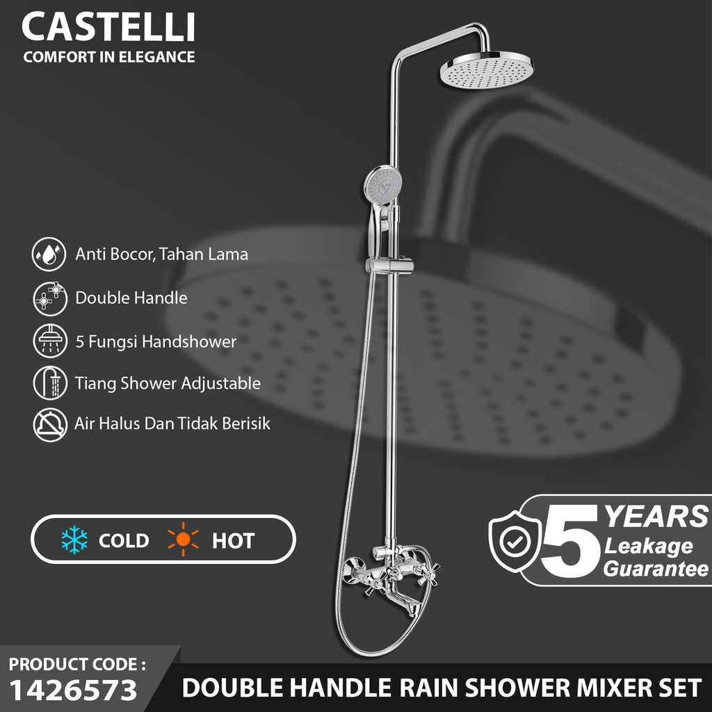 Jual Rain Shower Castelli Double Handle Rain Shower Mixer Set 1426573 Shopee Indonesia