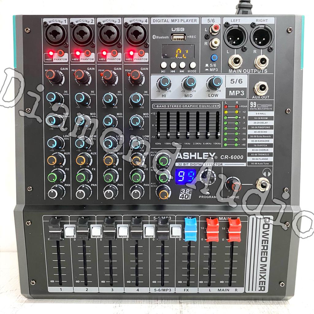 Jual Power Mixer Ashley Cr6000 6Channel Usb Bluetooth Original Mixing