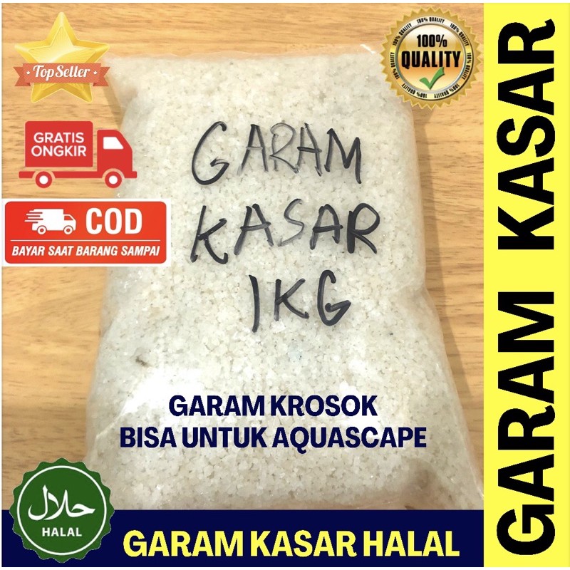 Jual Garam Krosok 1kg Food Grade HALAL / Garam Kasar / Garam Ikan
