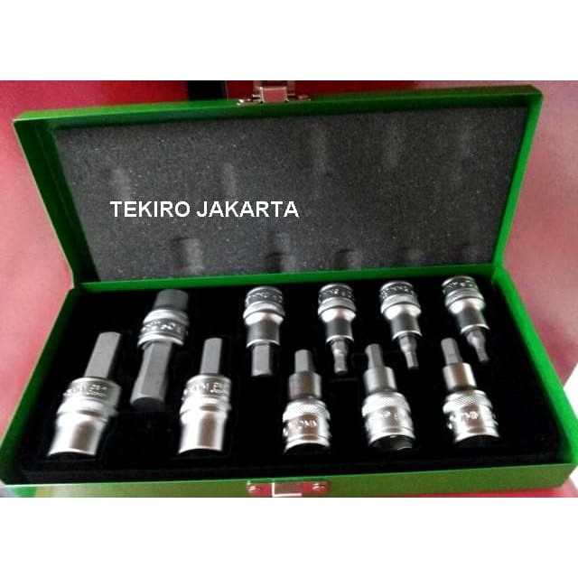 Jual Tekiro Hex Socket Bit Mata Sock L Set 11 pcs 1/2 inch drive